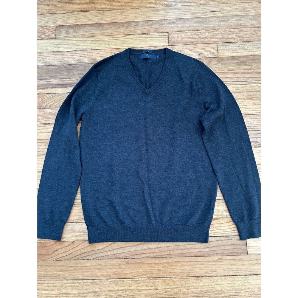 J crew Merino wool V-neck sweater slim men’s size M Charcoal color - Picture 3 of 5